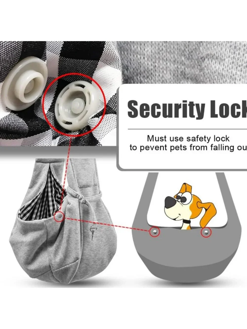 Cozy Small Pet Sling Carrier for Dogs & Cats - Soft Crossbody Travel Bag, Gray